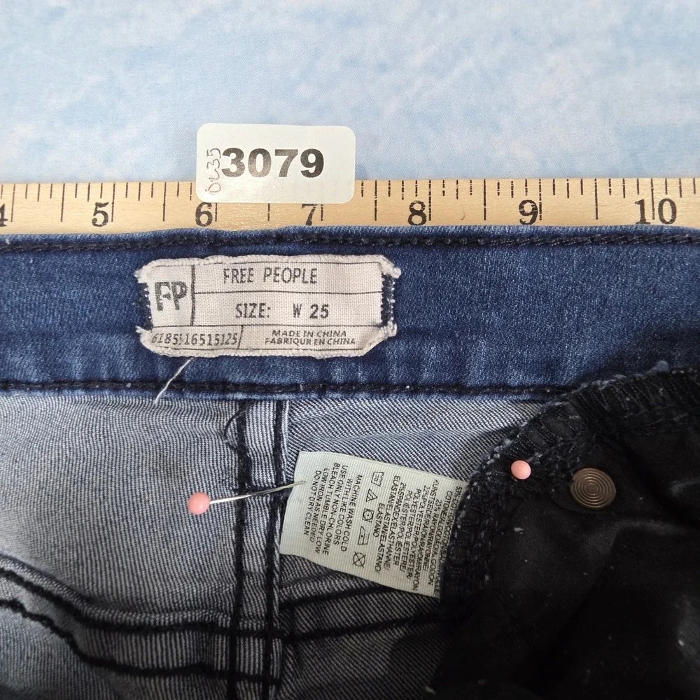 Free People Flare Jeans Dark Wash Indigo Denim Women Size 25 6185-16515125
